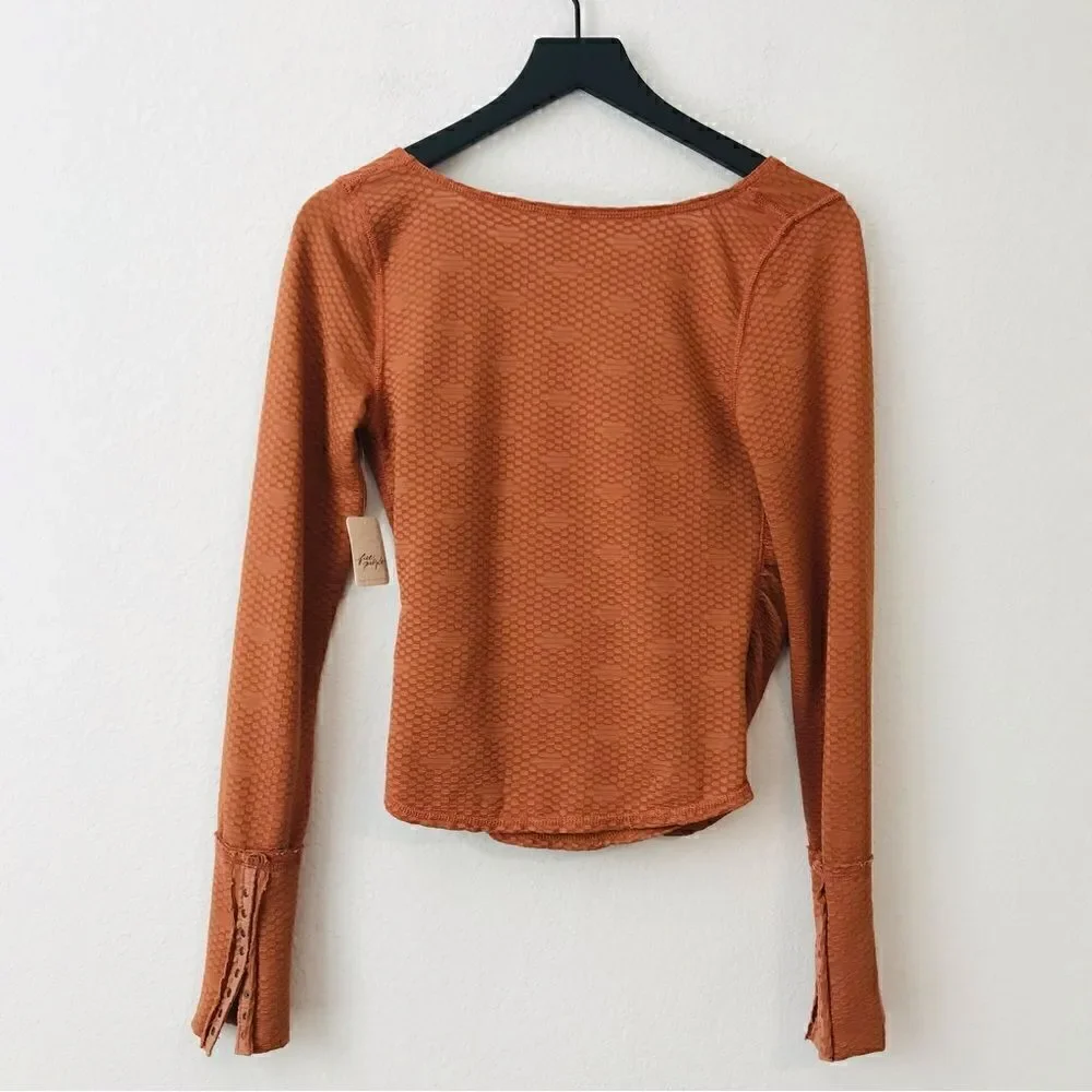 New! Free People Penny Top in Mesa Combo Rust Burnt Orange